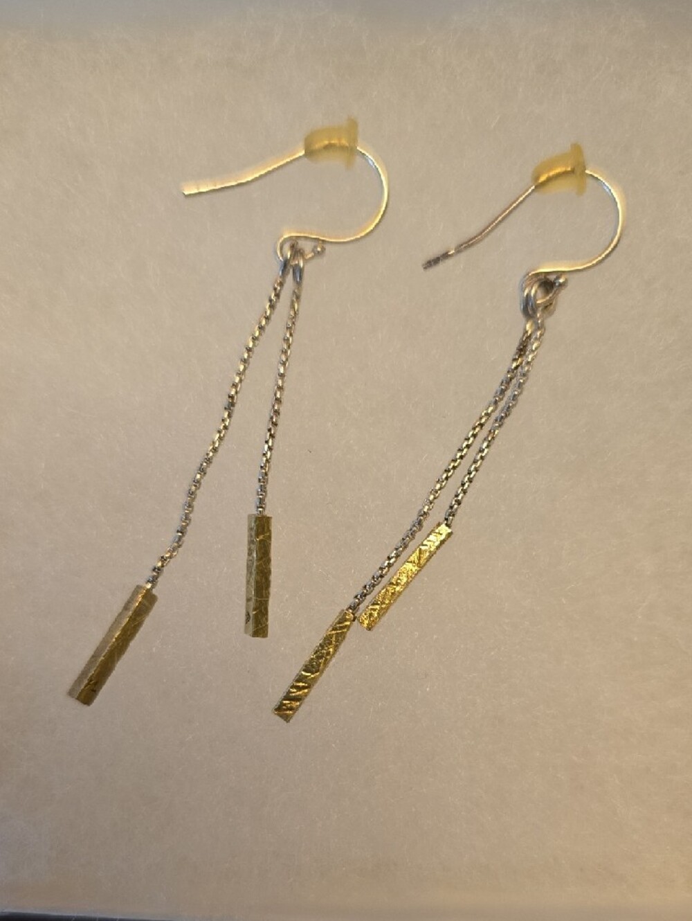 Silpada Elegant Two-Tone Dangle Bar Earrings - Gold and Silver - Picture 7 of 7